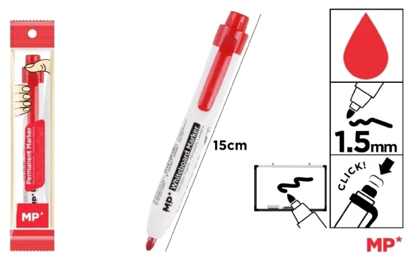 MARCADOR DE QUADRO RETRÁTIL VERMELHO