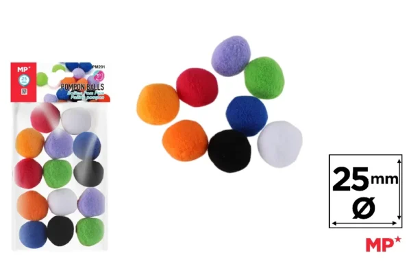 BOLA DE POM POM DE CORES VARIADAS