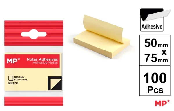 NOTAS ADESIVAS 50 x 75 mm 100 FOLHAS