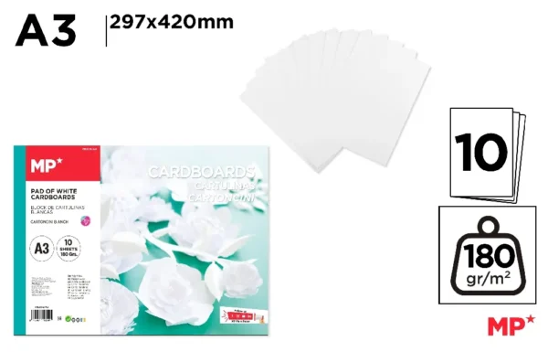BLOCO DE CARTÃO BRANCO 10 FOLHAS