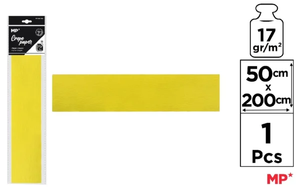 PAPEL CREPE 50 x 200 cm AMARELO CLARO