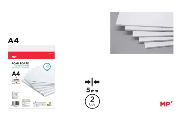 FOAMBOARD A4 BRANCO 5 mm 2 unid.