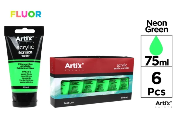 TINTA ACRÍLICA VERDE NEON 75 ml