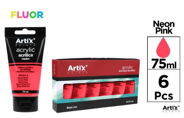 TINTA ACRÍLICA NEON ROSA 75 ml