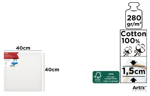 TELA 40 x 40 x 1,5 cm 280 g/m²