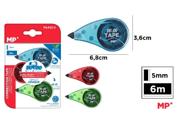 FITA CORRETORA 5 mm x 6 m 3 Unidades