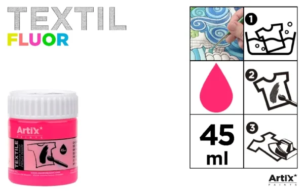 TINTA TÊXTIL ROSA NEON 45 ml