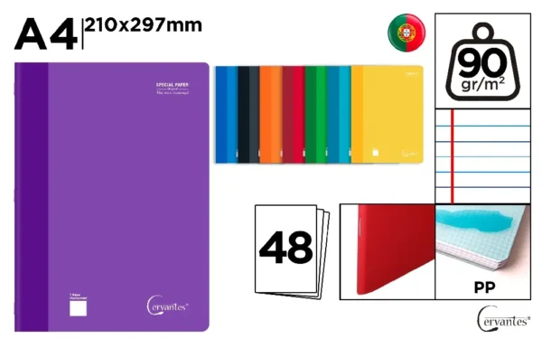 NOTEBOOK CAPA PRETA A4 48FOLHAS 90G