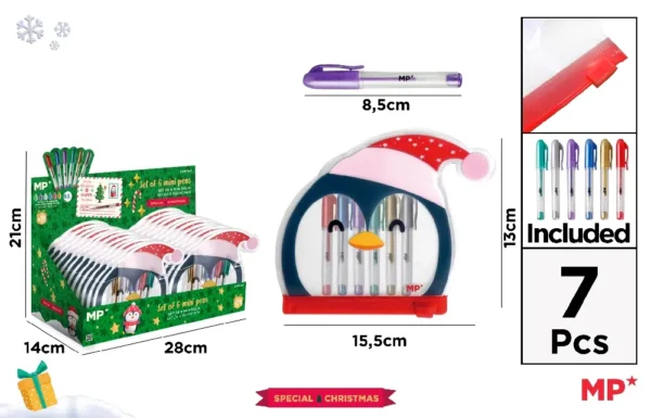 SACOS COM MINI CANETAS 6PCS