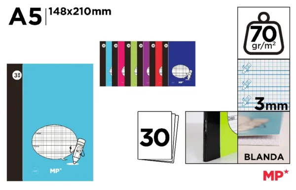 CADERNO 30 FOLHAS 3 mm 70 g
