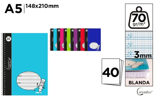 CADERNO BÁSICO 40 FOLHAS 3 mm 70 g