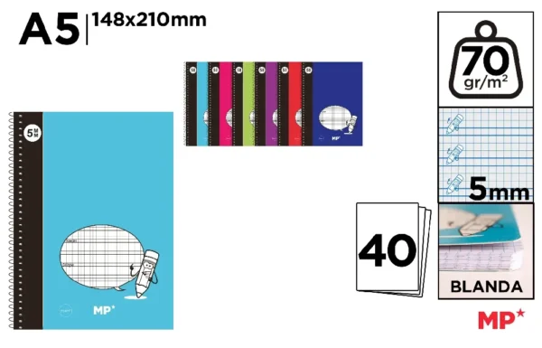 CADERNO BÁSICO 40 FOLHAS 5 mm 70 g
