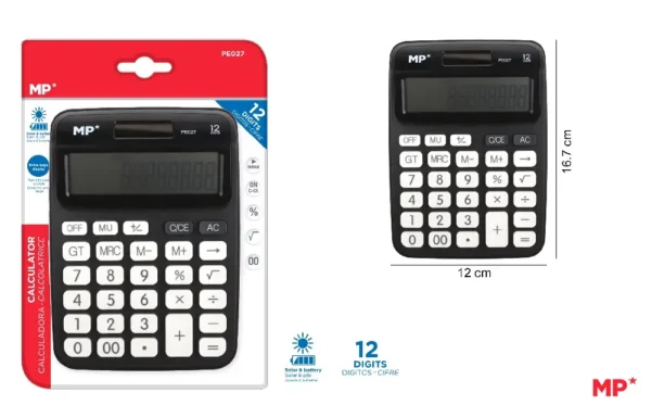 CALCULADORA SOLAR E PILHAS PRETAS