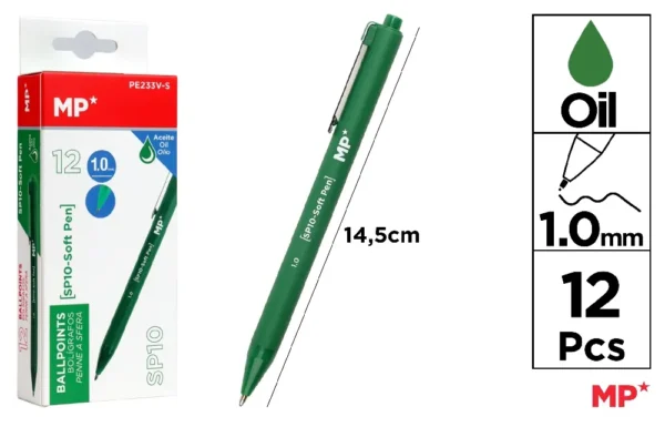 CANETA DE TINTA DE ÓLEO 1,0 mm VERDE