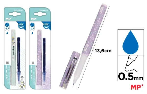 CANETA DE TINTA LÍQUIDA COM RECARGA DE 0