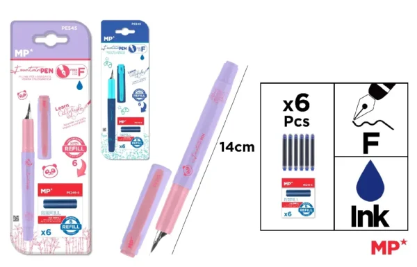 CANETA COM RECARGAS DE TINTA AZUL