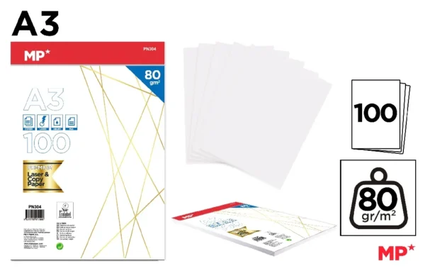 PAPEL A3 100 FOLHAS 80 g