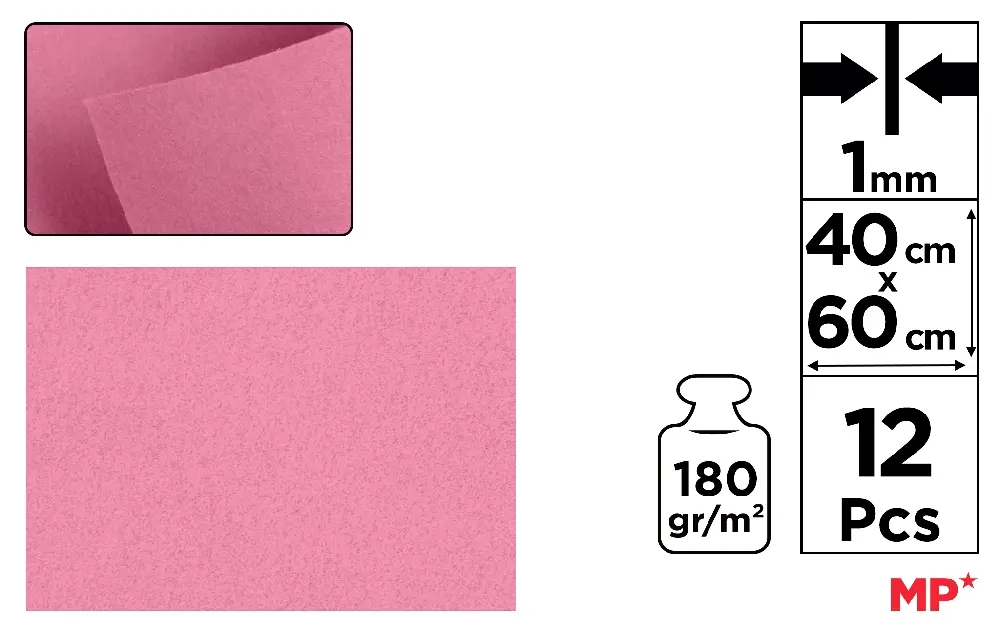 FELTRO 40 x 60 cm COR ROSA