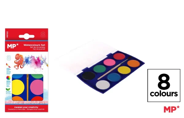 PINTURA DE AGUARELA 8 CORES