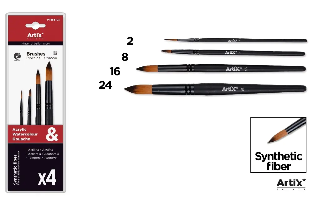 PINCEL SINTÉTICO PROFISSIONAL CURTO 4 Un