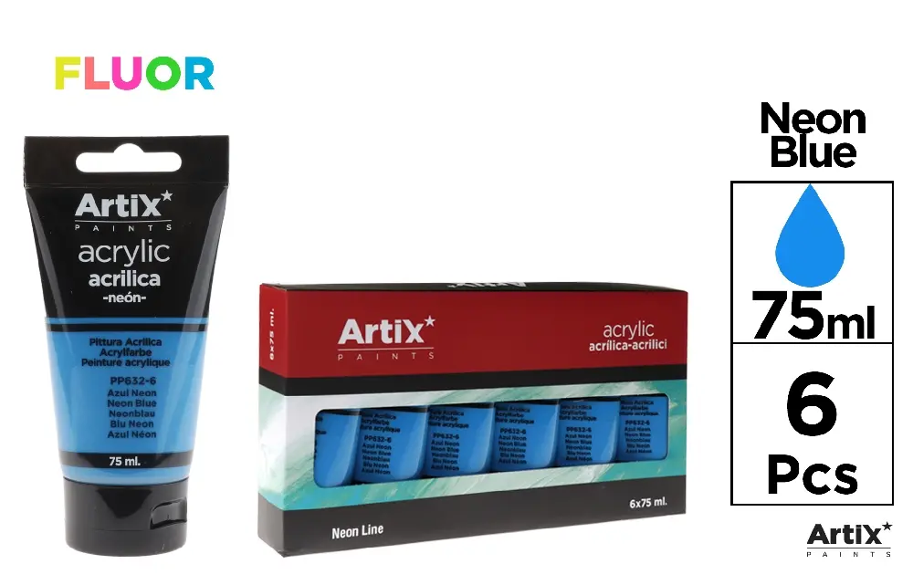 TINTA ACRÍLICA AZUL NEON 75 ml