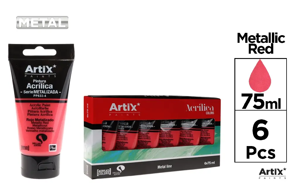 TUBO DE TINTA ACRÍLICA 75 ml VERMELHO ME