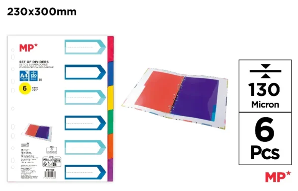 DIVISÓRIAS 6 CORES A4