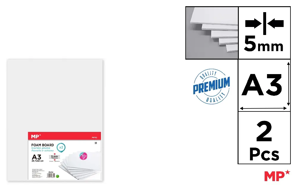 FOAMBOARD A3 BRANCO 5 mm 2 unid.