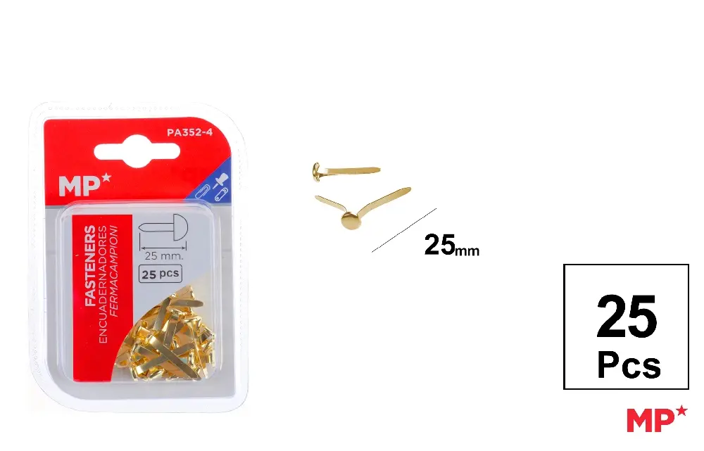 FICHÁRIOS DOURADOS 25 mm 25 Unidades