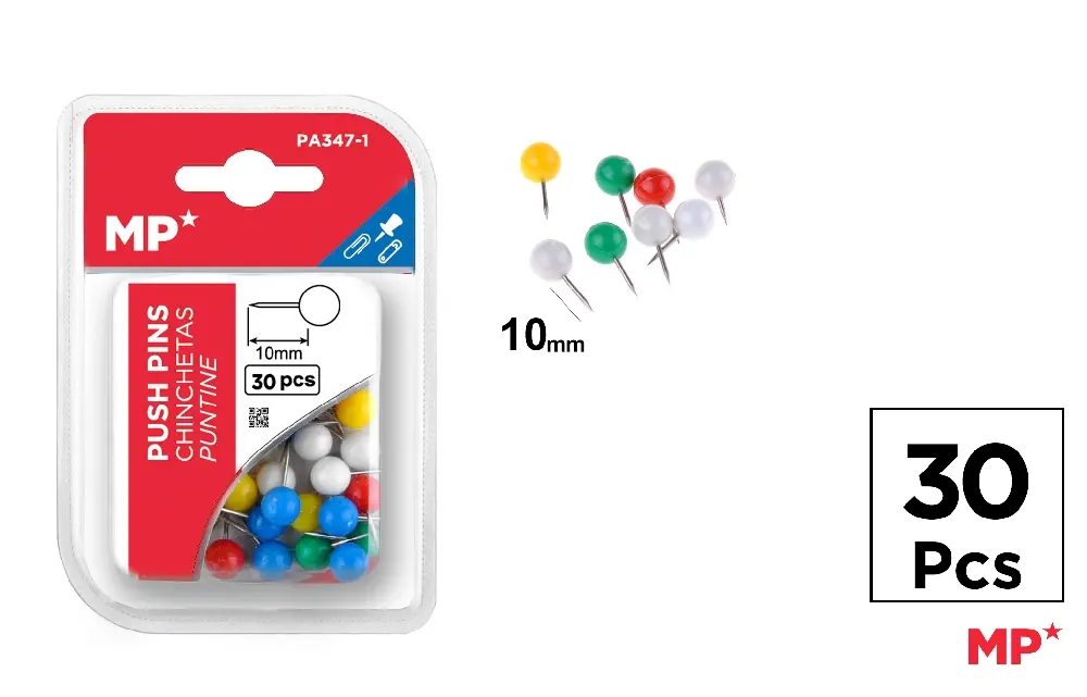 PINO CABEÇA REDONDA 10 mm 30 Unidades