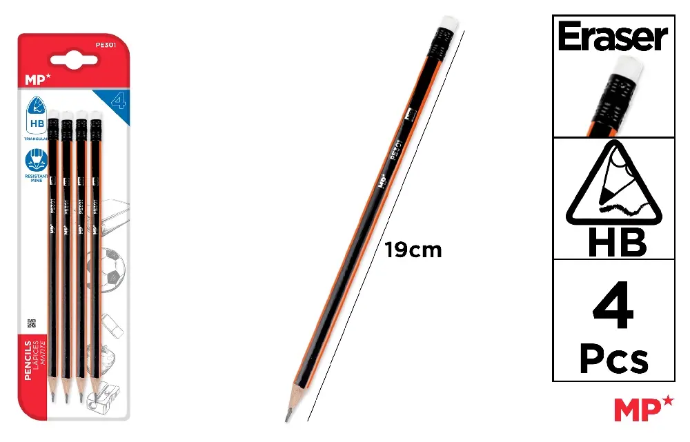 LÁPIS HB COM BORRACHA