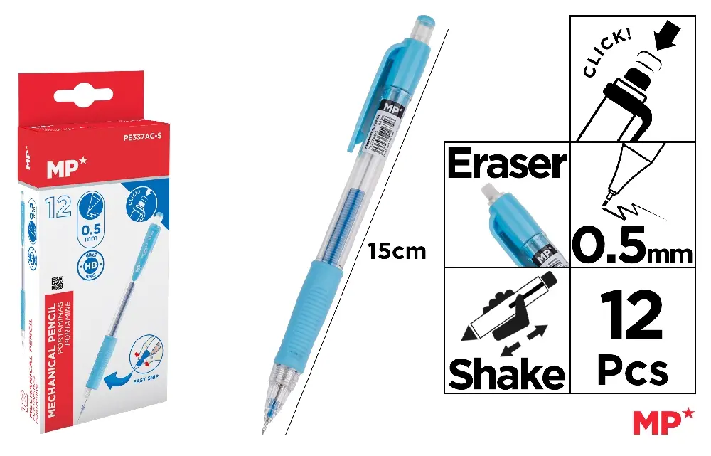 0.5 mm MECANISMO EASY GRIP 12 unid.