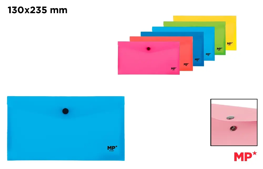 PASTA COM FECHAMENTO DE BOTÕES 235 mm x