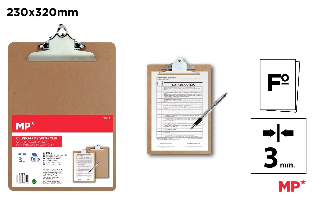 PORTA-NOTAS DE MADEIRA COM CLIPE A4