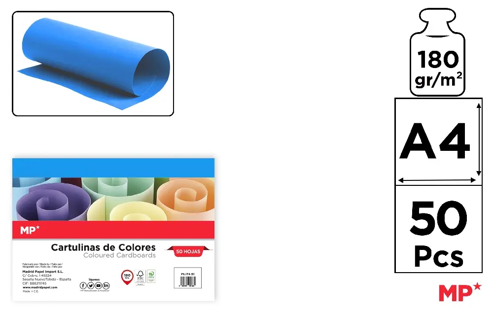 PACOTE DE PAPELÃO A4 50 FOLHAS AZUL