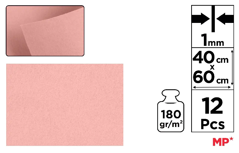 FELTRO 40 x 60 cm ROSA CLARO
