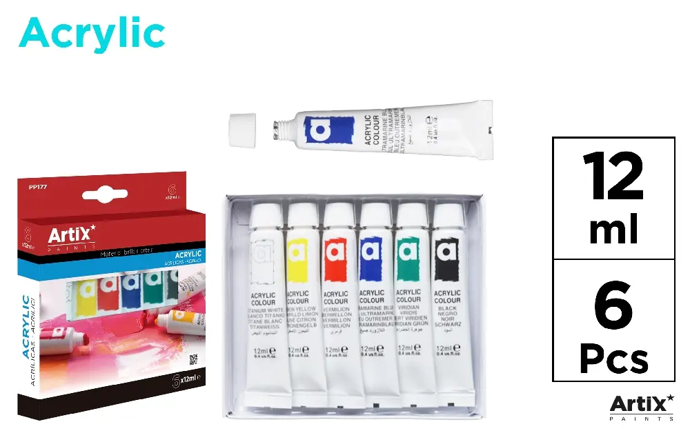 TINTA ACRÍLICA 6 TUBOS