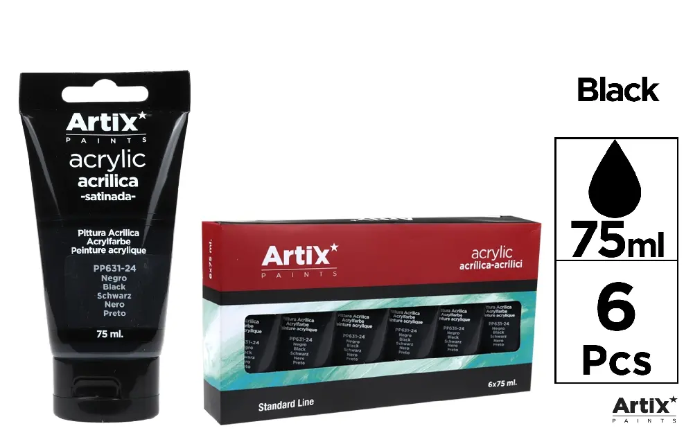 TINTA ACRÍLICA PRETA 75 ml