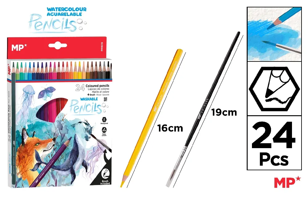 LÁPIS DE AQUARELA 24 unid.