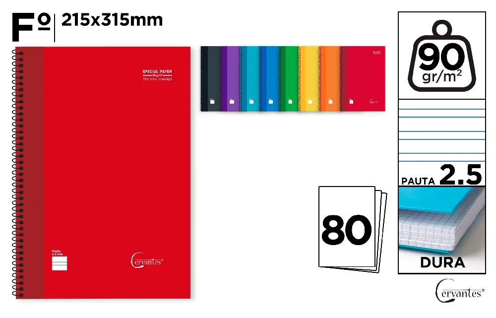CADERNO ESPIRAL Fº 80 FOLHAS 90 g DIRETR