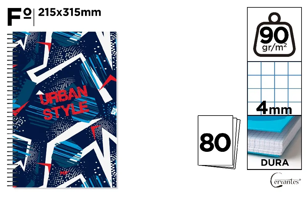 CADERNO ESPIRAL Fº 80 FOLHAS 90 g