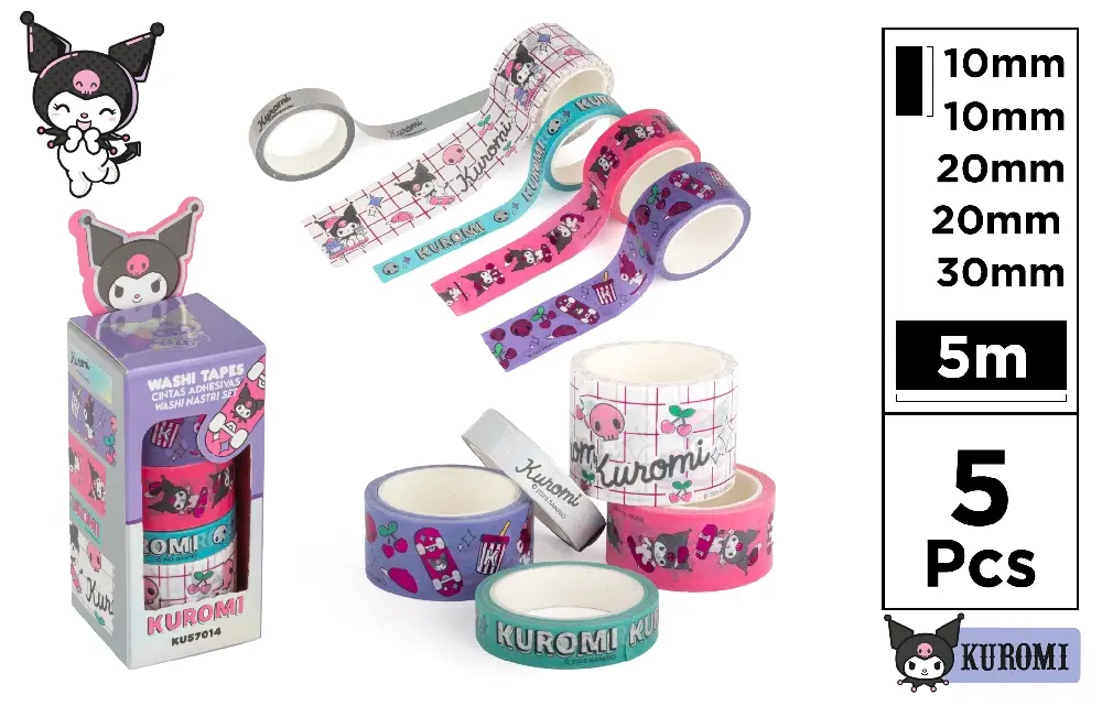 CONJUNTO DE WASHI TAPE 5PCS
